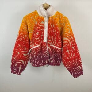 FP Movement - Free People Hit The Slopes Printed Fleece Jacket - Marigold - XS